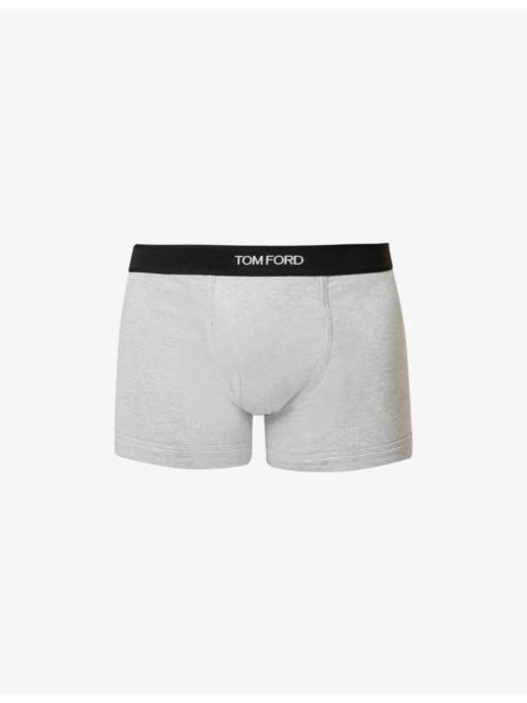 Logo-embroidered cotton-blend jersey boxers