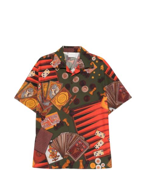 Drole De Monsieur Casino Patterned Short-sleeve Shirt