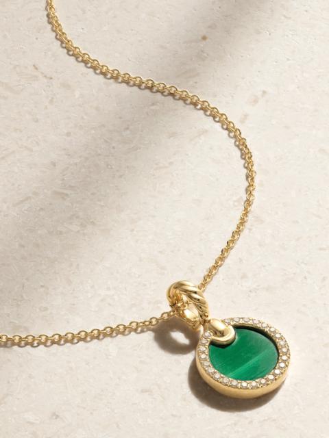 Elements 18-karat Gold, Malachite And Diamond Necklace