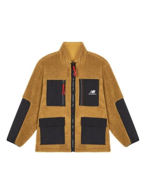 New Balance Men's New Balance Contrasting Colors Pocket Reversible Stand Collar Lamb's Wool Jacket B