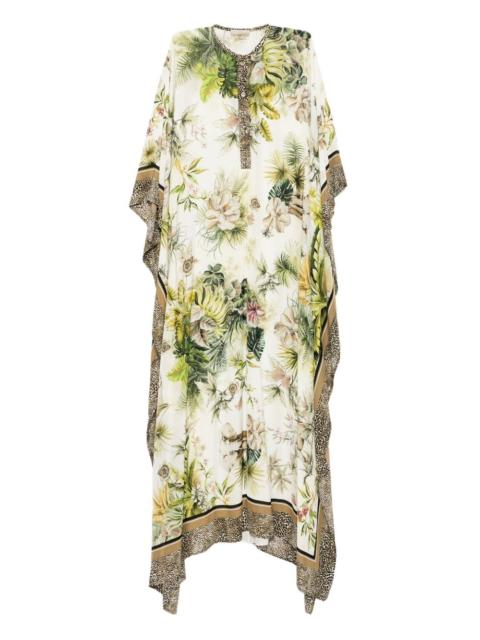 savannah-print chiffon kaftan