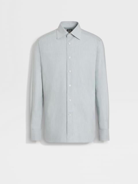 AQUA GREEN SILK COTTON AND CASHMERE SHIRT