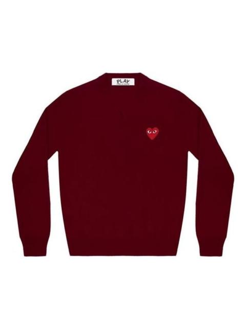 (WMNS) COMME des GARCONS PLAY V-Neck L/S T-shirt Red Emblem 'Burgundy' AZ-N001-051-4