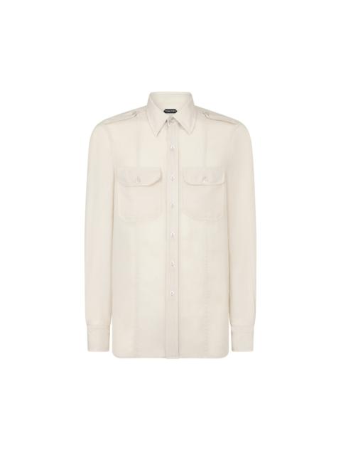 WASHED TWILL MILITARY SHIRT