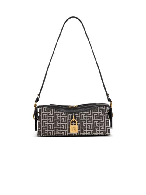 Pulse shoulder bag in monogram jacquard and calfskin