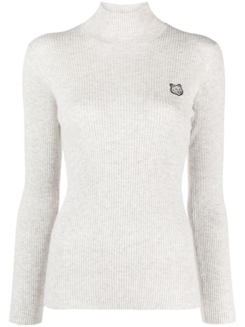 fox-motif high-neck jumper