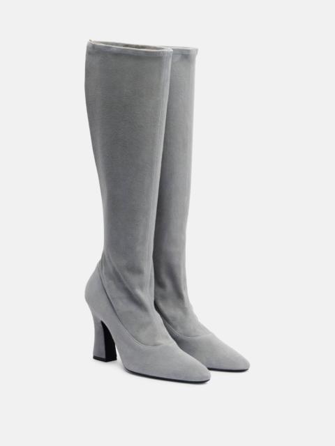 Suede knee-high boots