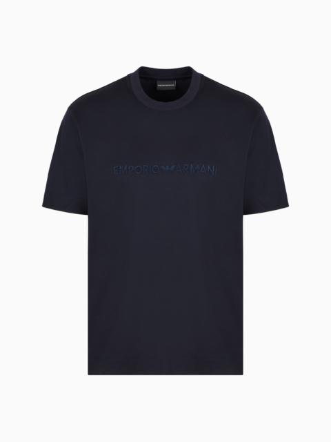 ASV JERSEY-LYOCELL BLEND T-SHIRT WITH EMPORIO ARMANI EMBROIDERY