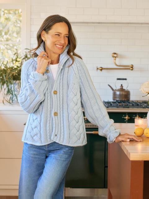 Cropped Cable Knit Cardigan