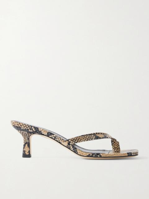 Wilma Snake-effect Leather Sandals