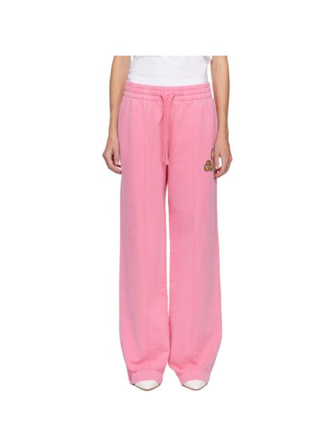 Pink Washed Open Hem Sweatpants