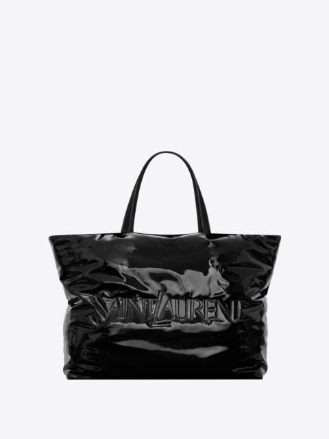 saint laurent maxi tote in patent canvas