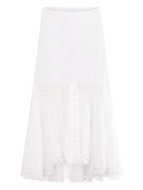 crochet-panelled skirt