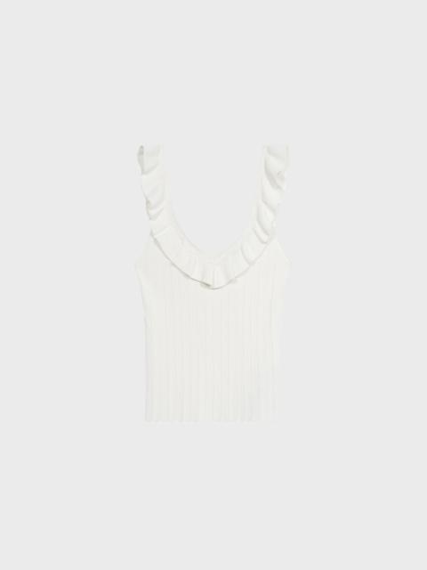 RIBBED TOP WITH RUFFLES