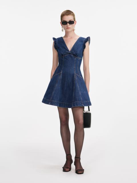 Denim Flared Mini Dress
