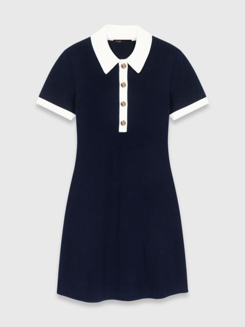 Contrast-trim polo dress