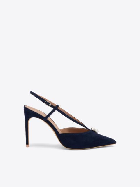 Moore 90 Navy Suede Slingbacks