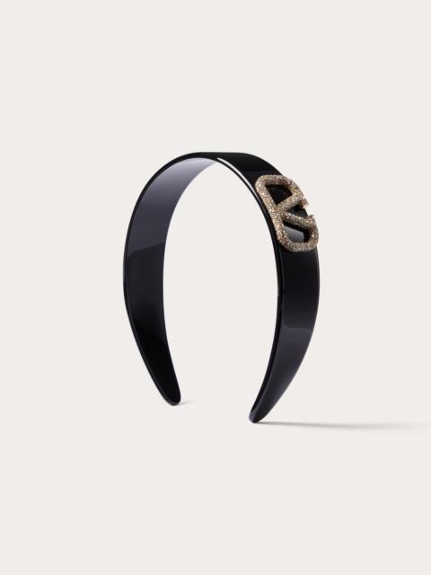 VLOGO SIGNATURE RESIN, METAL AND SWAROVSKI® CRYSTAL HAIRBAND