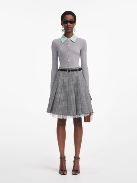 Grey Merino Wool Cardigan