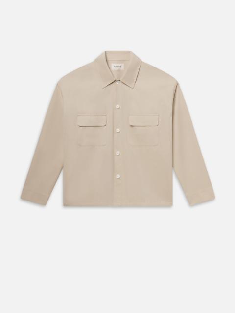 Double Pocket Over Shirt in Light Beige
