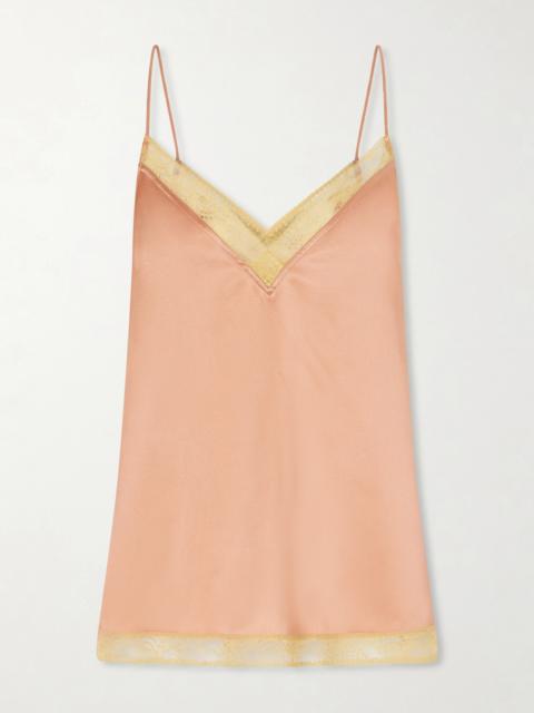Instant Lace-trimmed Silk-satin Camisole