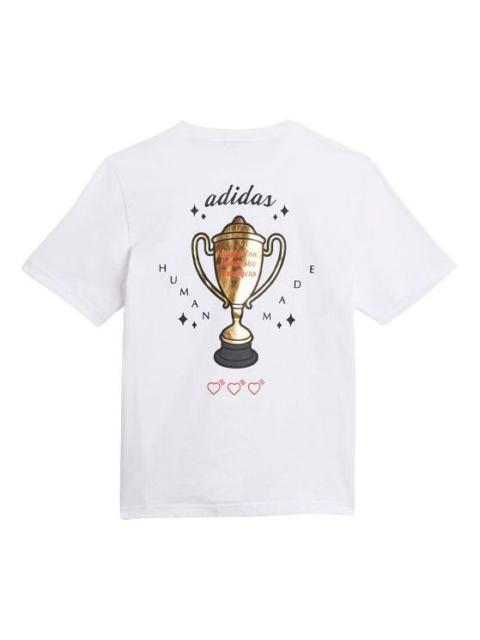 adidas originals x HUMAN MADE Crossover Casual Sports Round Neck Breathable Short Sleeve White GV433