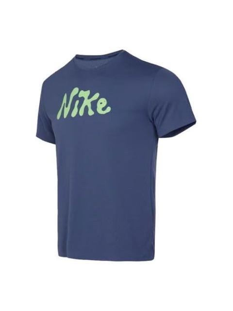 Nike Dri-FIT UV Miler Studio'72 Short Sleeve Running Top 'Blue' FB7947-491