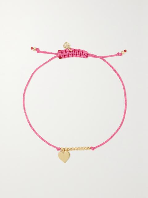 Pure Heart 14-karat Gold Cord Bracelet