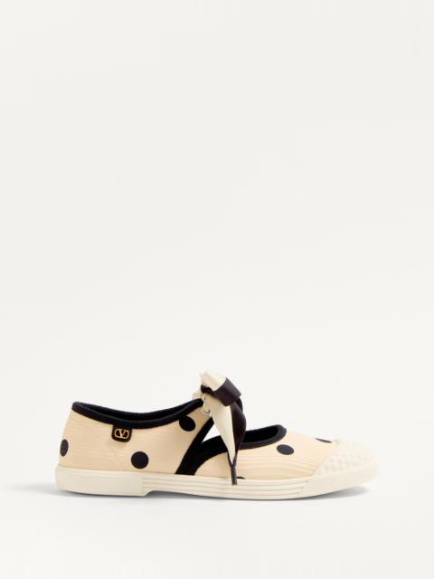 BAY BY BAY BALLERINA SNEAKERS IN MOIRÉ PLUS DE POIS FABRIC