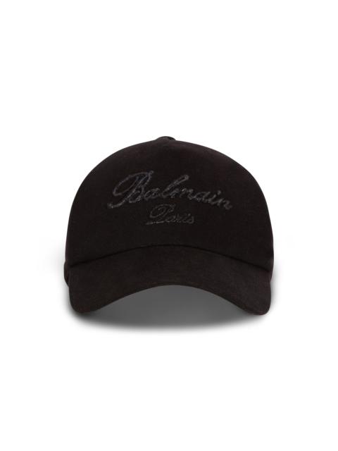Cotton baseball cap with Balmain Signature embroidery