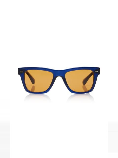 Oliver Square-Frame Acetate Sunglasses navy