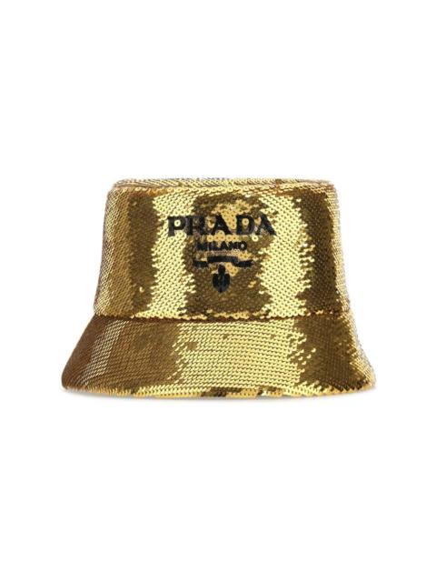 sequin-embellished bucket hat