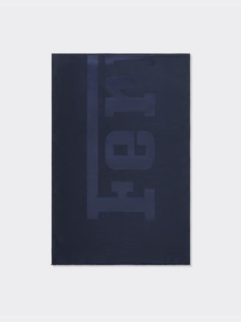 Wool and silk scarf with Ferrari logo