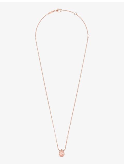 Serpent Boheme extra-small 18ct rose-gold, 0.03ct brilliant-cut diamond and 0.77ct pink quartz penda