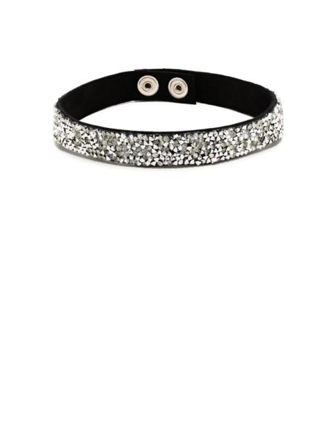 crystal-embellished leather choker
