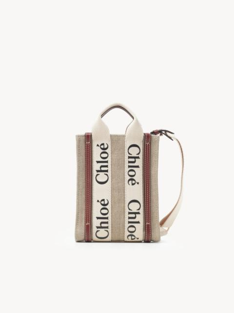 MINI WOODY NORTH SOUTH TOTE BAG IN LINEN