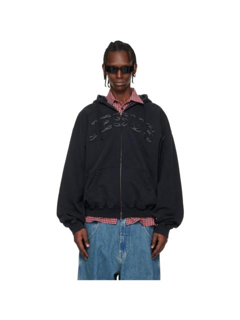 Black 'Jesus Christ' Zip-Up Hoodie