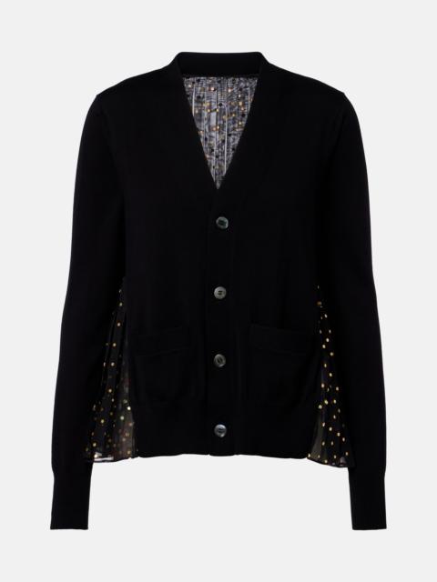 Printed cotton cardigan