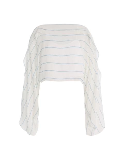 Capri Striped Chiffon Top white