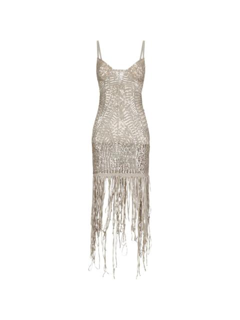 sequinned fringed dress