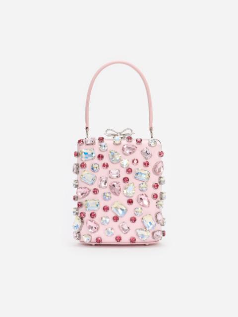Pink Multi Crystal Mini Bow Bag