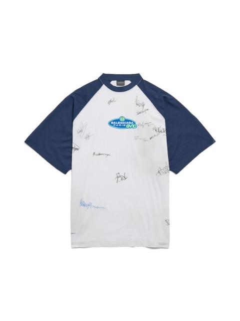Men's Banana Raglan Oversized T-shirt in Dirty White/blue