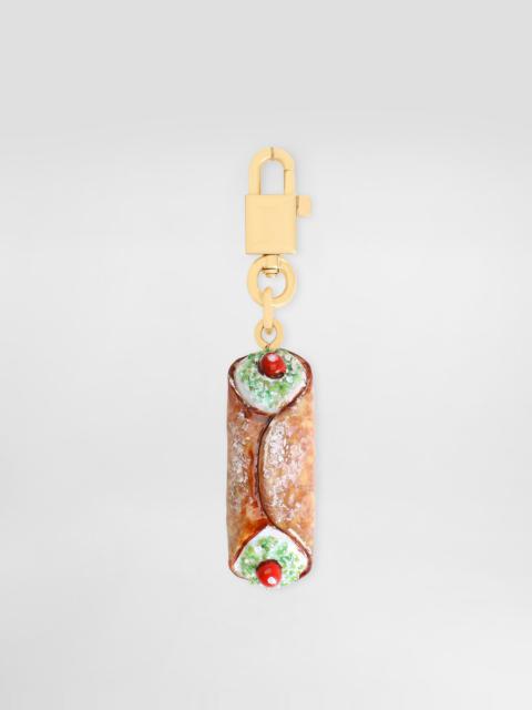 Sicily cannolo keychain charm