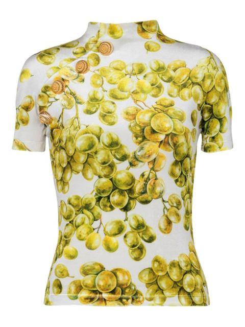 olive-print T-shirt