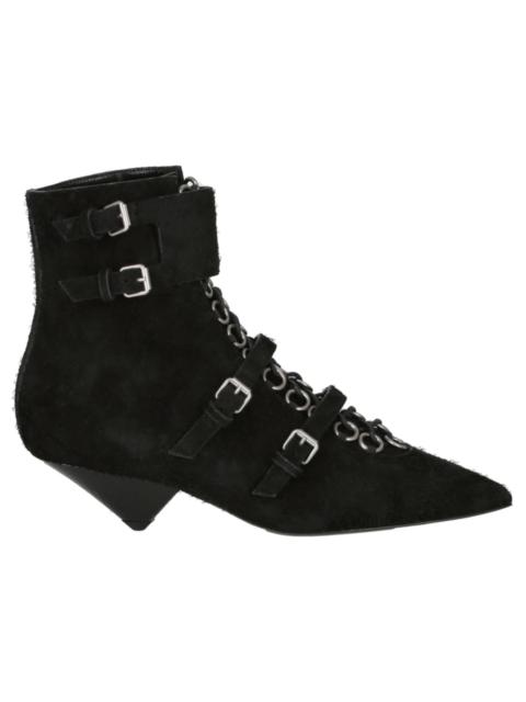 Saint Laurent Blaze Suede Ankle Boots Black Suede (Women's)
