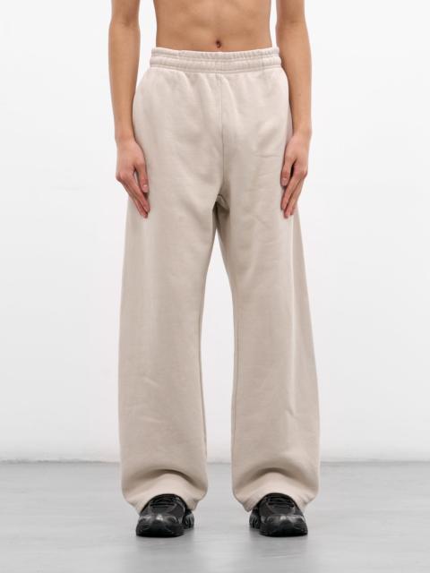 White Cotton Straight Leg Sweatpants