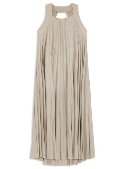 PLISSÉ-PLEAT DRESS WITH HALTERNECK