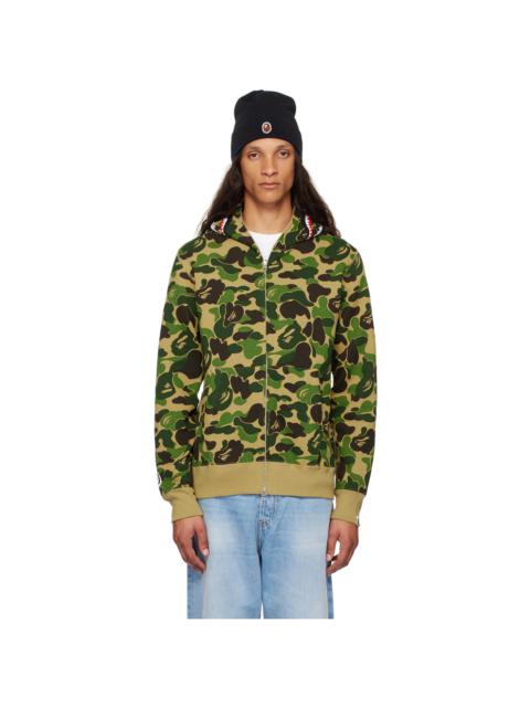 A BATHING APE® Green ABC Camo Shark Full Zip Hoodie | REVERSIBLE
