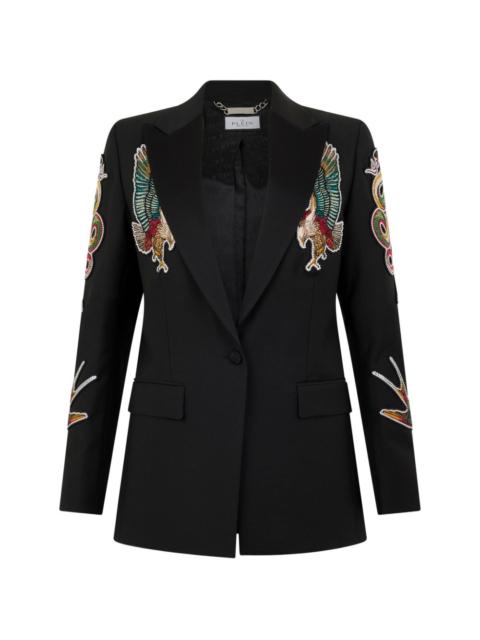 buttoned embroidered blazer