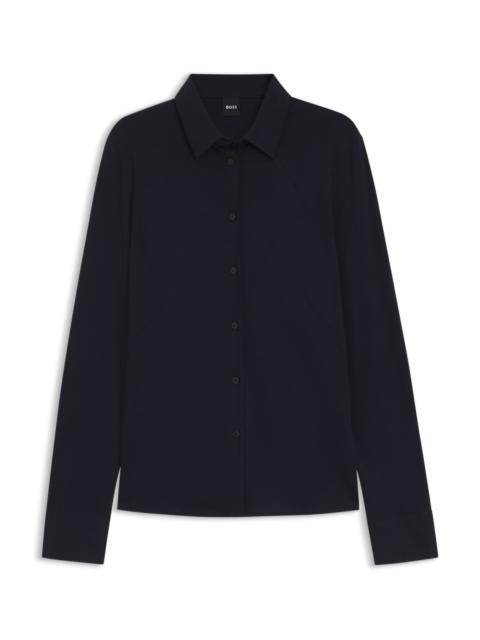 EXTRA-SLIM-FIT BLOUSE IN COTTON JERSEY